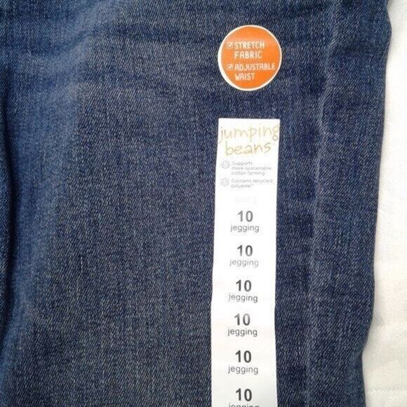 Jumping Beans Girls Midrise Dark Wash Denim Blue Jeans Size 10 Bootcut NEW - Picture 4 of 8